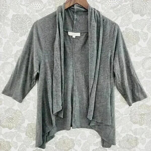 Loft Open front Cardigan Women's L Gray Lightweight